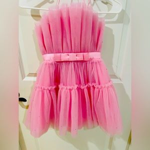 NWT strapless cocktail , pageant or fun fashion dress pink with rhinestones